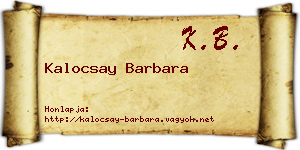 Kalocsay Barbara névjegykártya